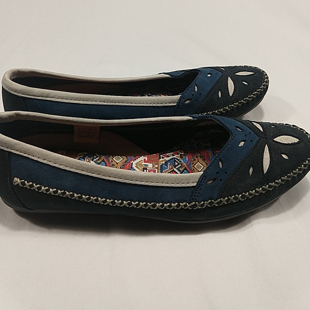 Hush Puppies Women's Shoes Blue Leather Size 8.5 - Picture 4 of 8
